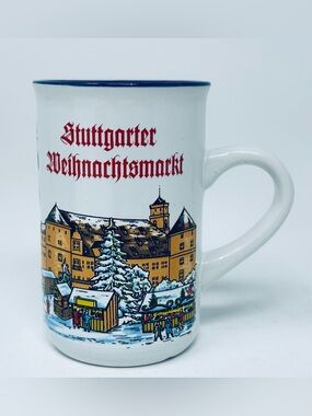 Stuttgarter Weihnachtsmarkt Christmas Market Mug Blue White Stuttgart Germany